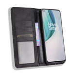 Retro Style Auto-Absorbed Wallet Stand Leather Phone Case for OnePlus Nord N10 5G
