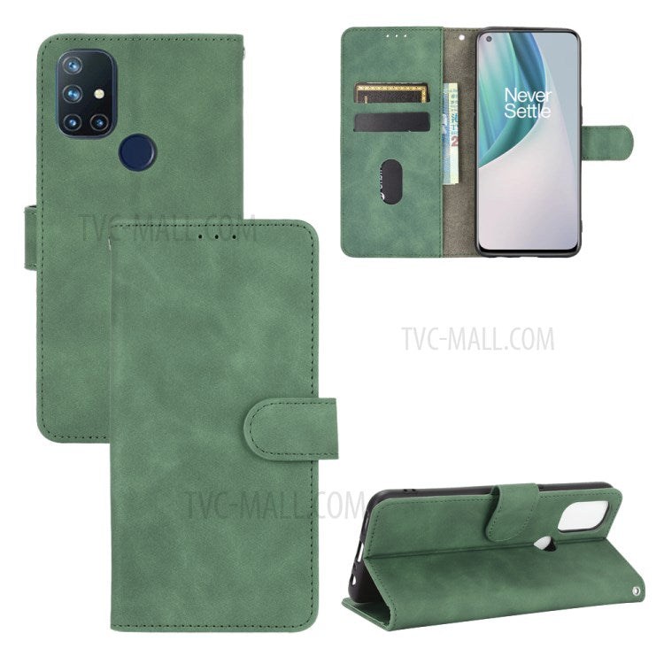 Mobilskal i PU-läder med skin-touch-funktion för OnePlus Nord N10 5G