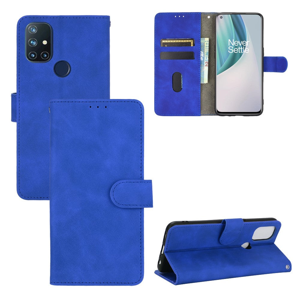Skin-touch PU Leather Wallet Cell Phone Shell for OnePlus Nord N10 5G