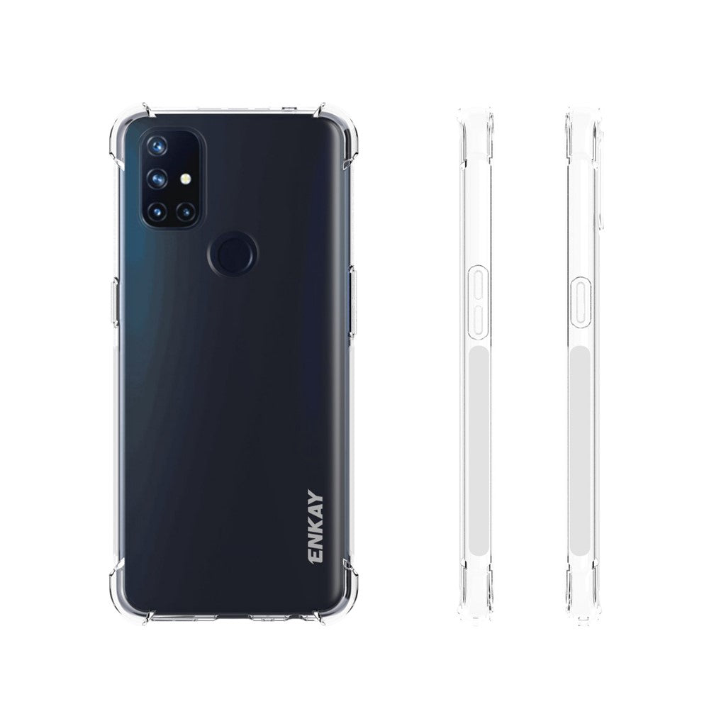 ENKAY HAT PRINCE Stötsäkert, genomskinligt TPU-mobilskal, halkfritt fodral för OnePlus Nord N10 5G