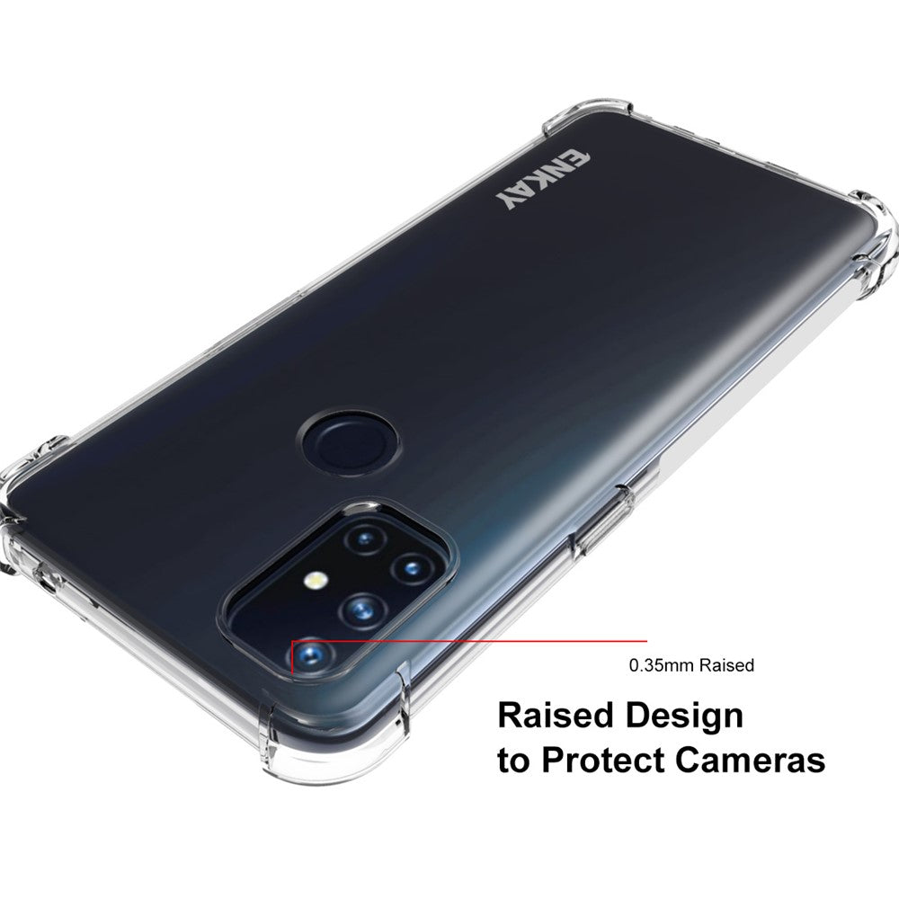 ENKAY HAT PRINCE Stötsäkert, genomskinligt TPU-mobilskal, halkfritt fodral för OnePlus Nord N10 5G