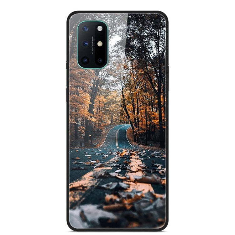 Mönstertryckt glas + TPU + PC-kombinationsskal för OnePlus 8T