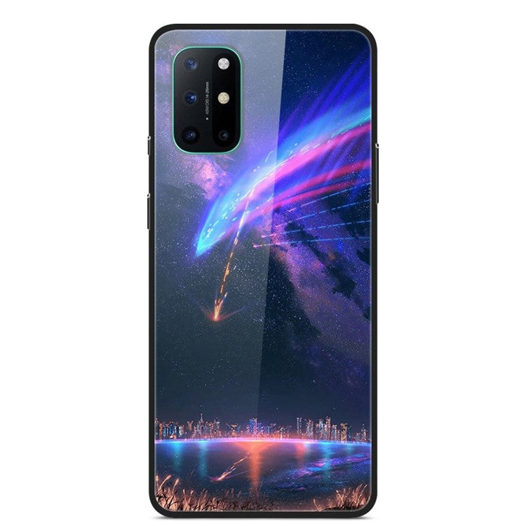 Mönstertryckt glas + TPU + PC-kombinationsskal för OnePlus 8T