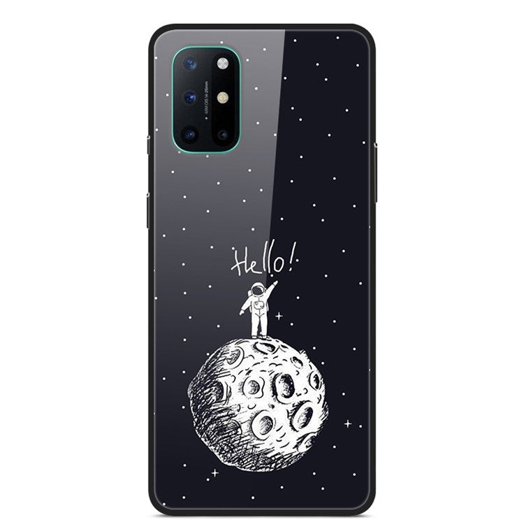 Mönstertryckt glas + TPU + PC-kombinationsskal för OnePlus 8T