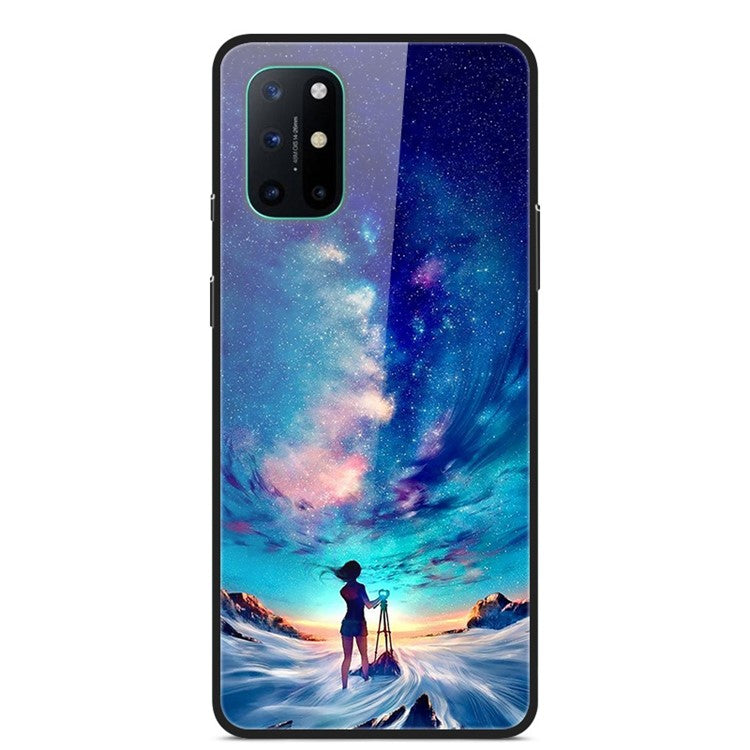 Mönstertryckt glas + TPU + PC-kombinationsskal för OnePlus 8T