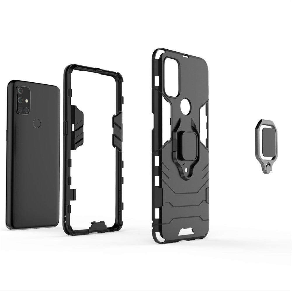 Cool Guard 2-i-1 Ringhållare Kickstand för OnePlus Nord N10 5G PC TPU Hybridskal