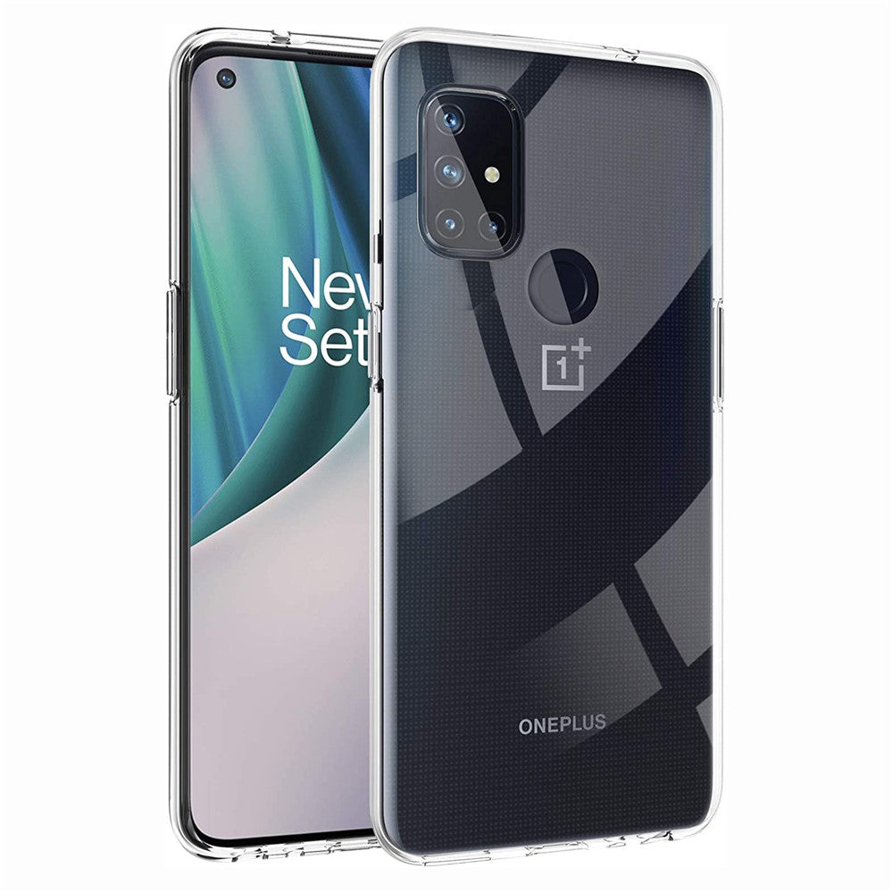 Ultraklart mjukt TPU-mobilskal till OnePlus Nord N10 5G, fallskyddat bakstycke med fingeravtrycksskydd