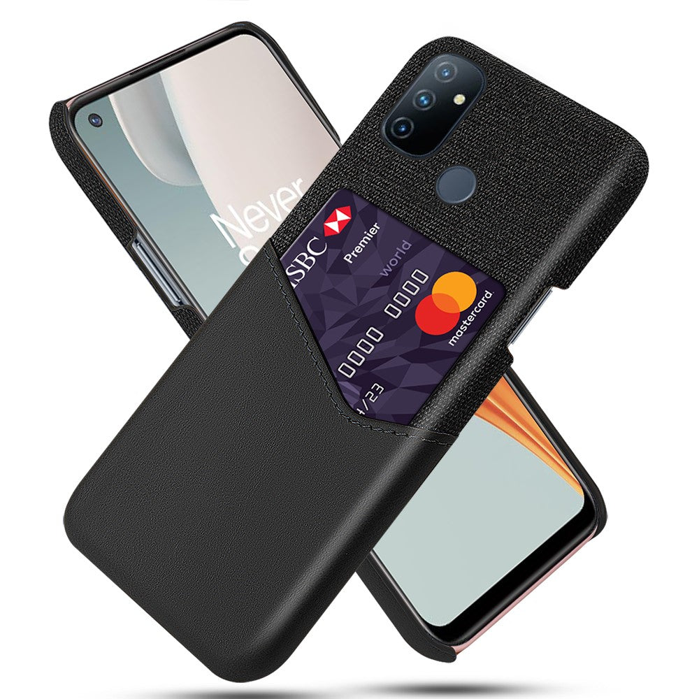 Korthållare i tyg + PU-läderbelagt PC-bakstycke för OnePlus Nord N100