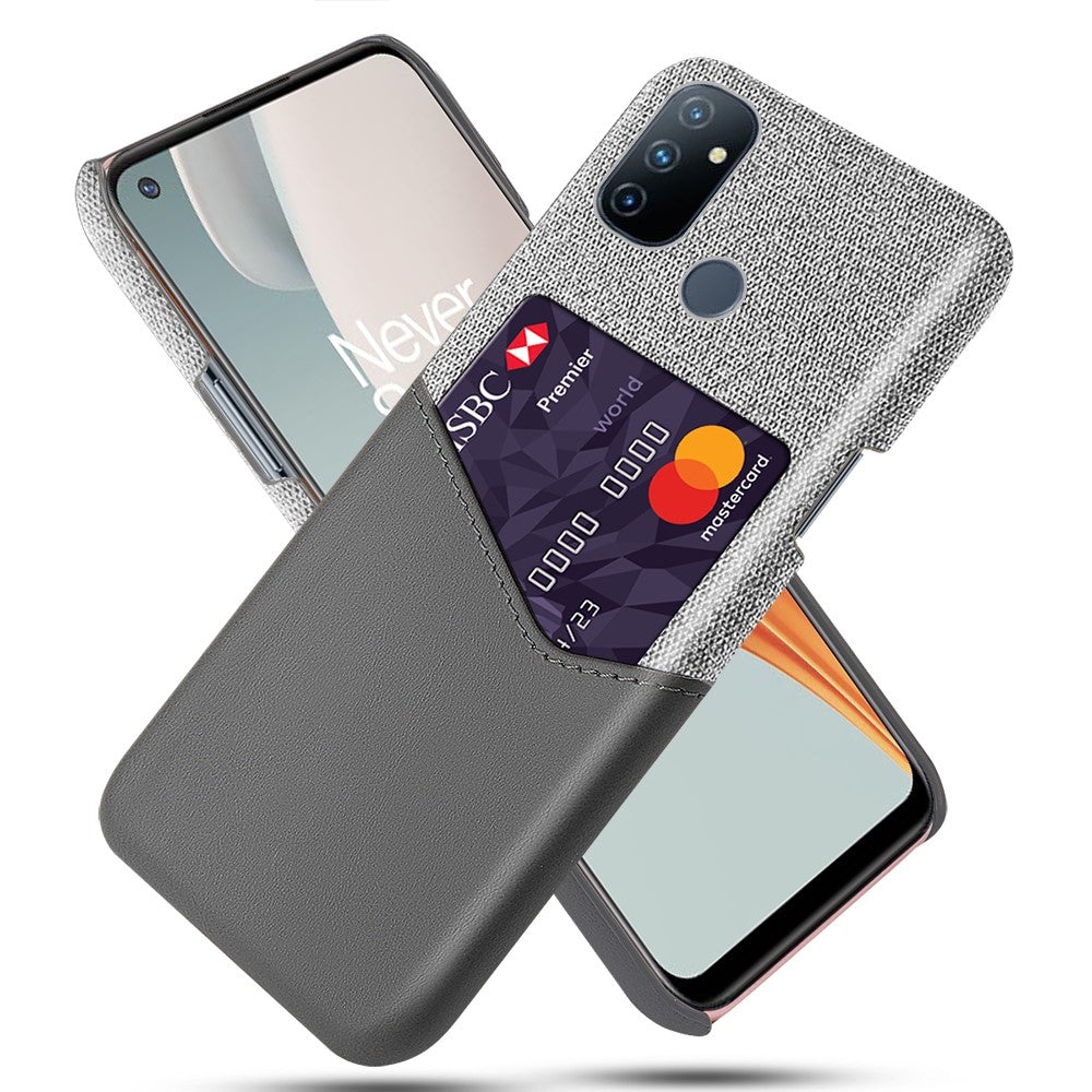 Korthållare i tyg + PU-läderbelagt PC-bakstycke för OnePlus Nord N100