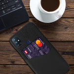 Korthållare i tyg + PU-läderbelagt PC-bakstycke för OnePlus Nord N10 5G