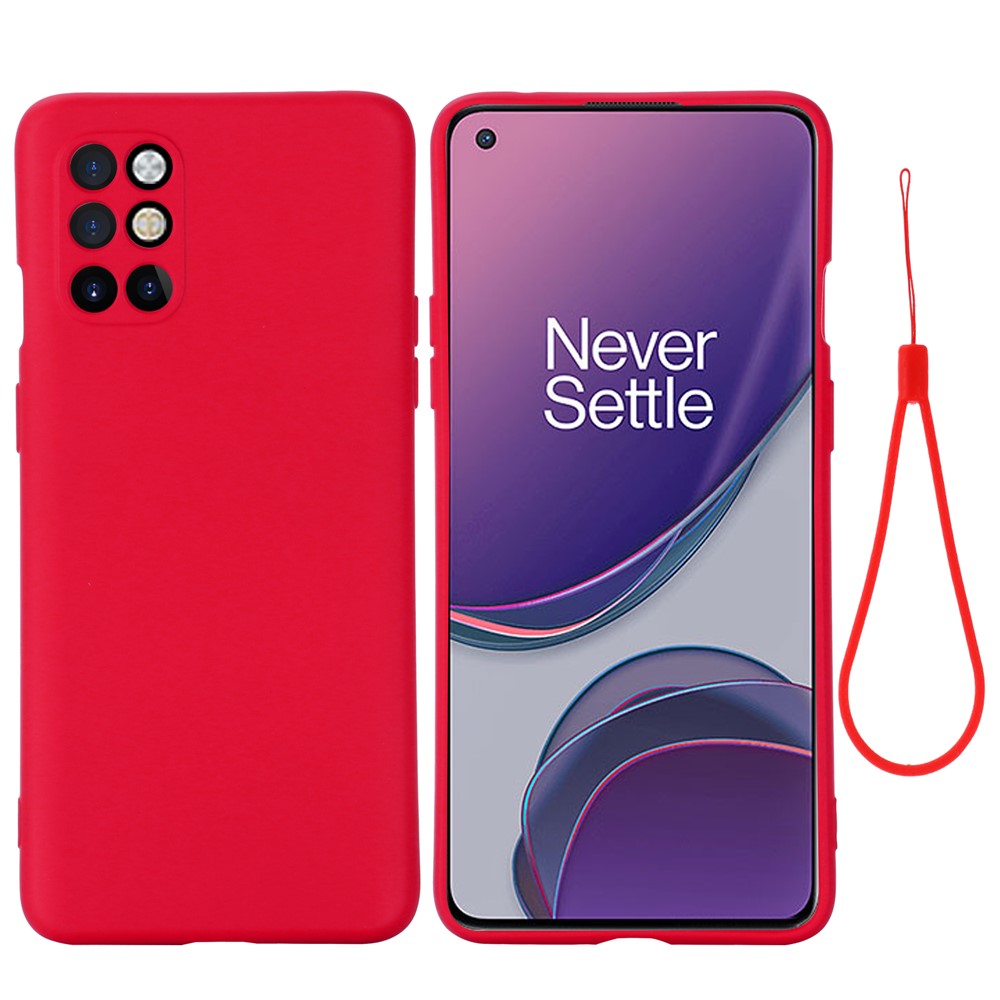 Flytande silikon, vanligt mobilskyddsskal med rem för OnePlus 8T