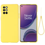 Flytande silikon, vanligt mobilskyddsskal med rem för OnePlus 8T