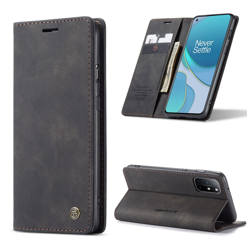 CASEME 013-serien självabsorberande läderplånboksfodral för OnePlus 8T
