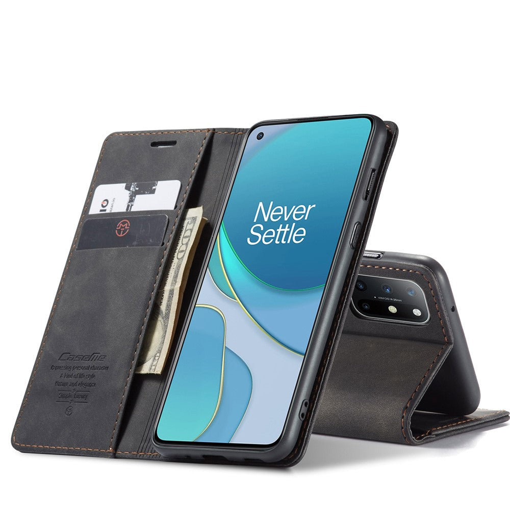 CASEME 013-serien självabsorberande läderplånboksfodral för OnePlus 8T