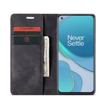 CASEME 013-serien självabsorberande läderplånboksfodral för OnePlus 8T