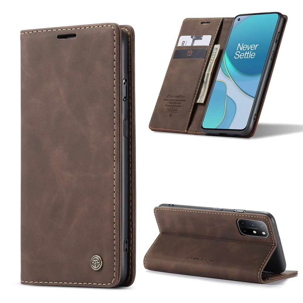 CASEME 013-serien självabsorberande läderplånboksfodral för OnePlus 8T
