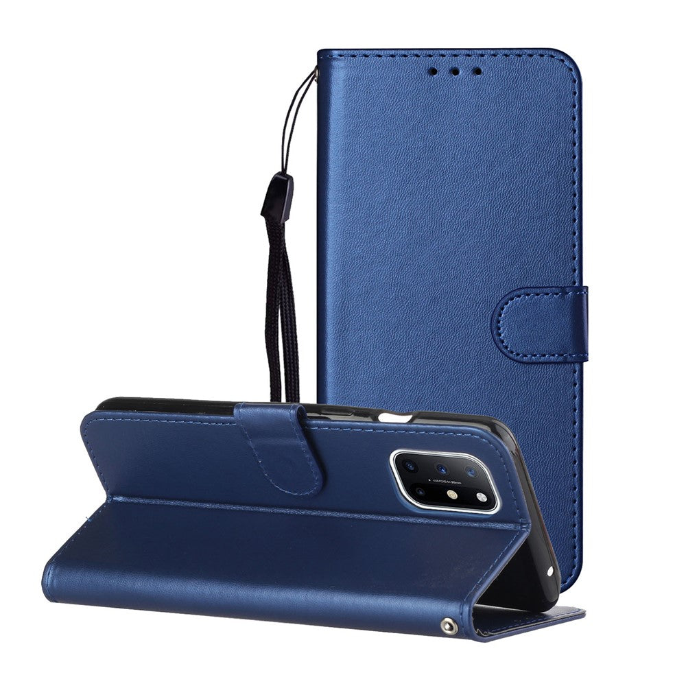 Enfärgat läderskyddande skal stativ plånbok magnetisk stängning flipfodral för OnePlus 8T