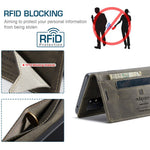 AUTSPACE A01-serien RFID-blockerande retro matt läderfodral plånbok för OnePlus 8T