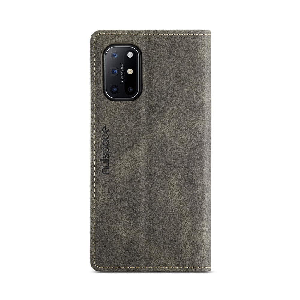 AUTSPACE A01-serien RFID-blockerande retro matt läderfodral plånbok för OnePlus 8T