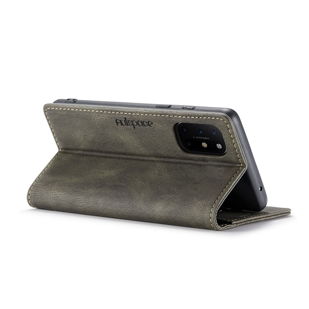 AUTSPACE A01-serien RFID-blockerande retro matt läderfodral plånbok för OnePlus 8T