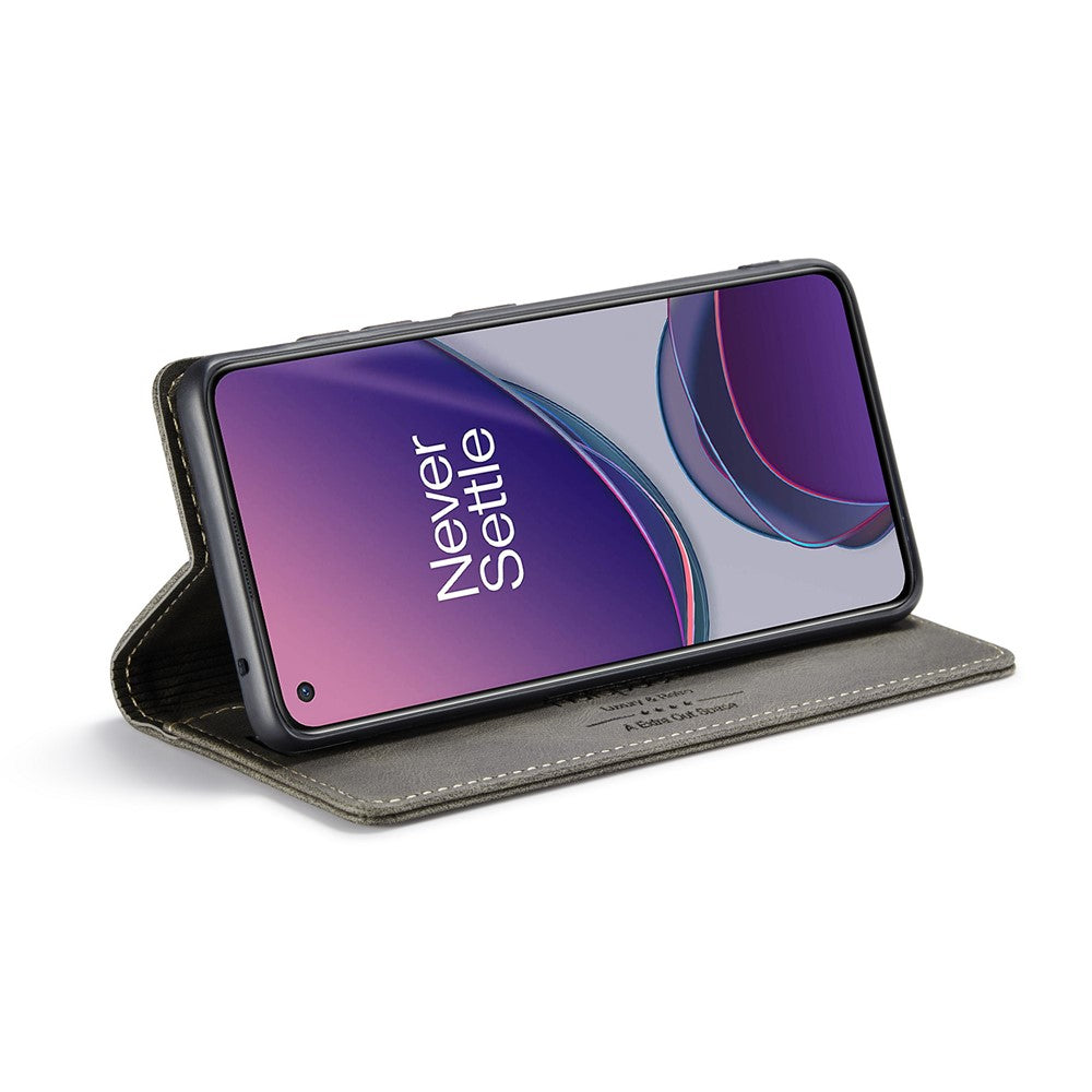 AUTSPACE A01-serien RFID-blockerande retro matt läderfodral plånbok för OnePlus 8T
