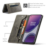 AUTSPACE A01-serien RFID-blockerande retro matt läderfodral plånbok för OnePlus 8T