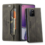 AUTSPACE A01-serien RFID-blockerande retro matt läderfodral plånbok för OnePlus 8T