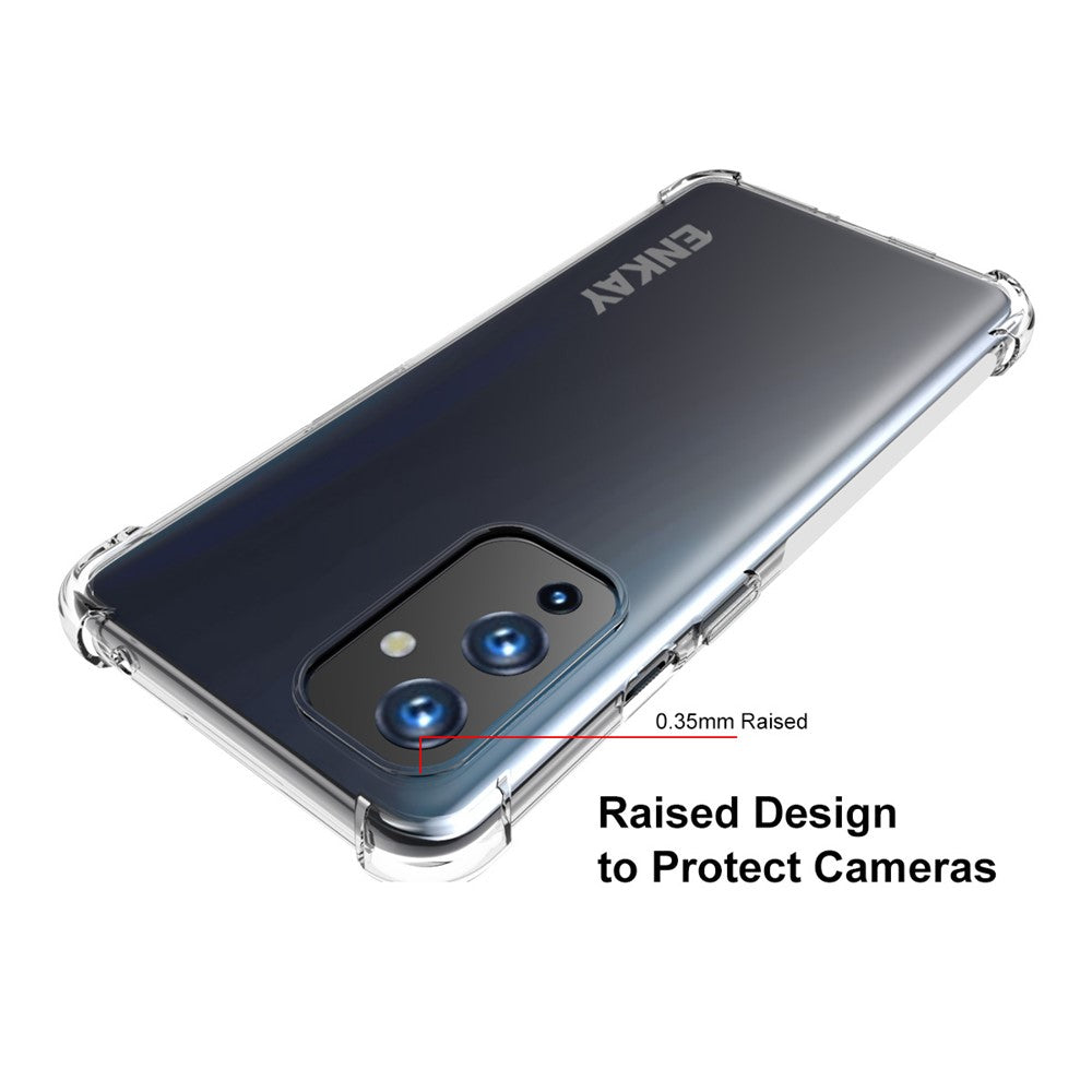 HAT PRINCE ENKAY ENK-PC099 4 Hörn Förtjockad Kudde Halkfri Stötsäker Genomskinlig TPU-Skal till OnePlus 9 (EU/US-version) (IN/CN-version)