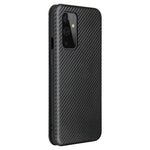 OnePlus 9 (EU/US-version) Magnetiskt sugande läderskal i kolfiber med korthållare