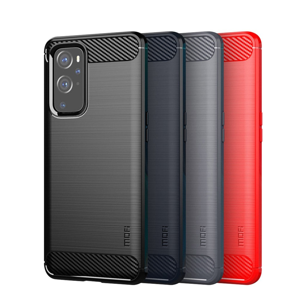 MOFI Skyddande mjukt TPU-baksida i kolfiber och kiselgel för OnePlus 9 (EU/US-version)