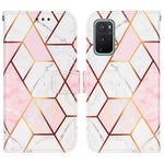 Splicing Marble Pattern Stand Läderfodral med Snodd för OnePlus 9 (EU/US-version)