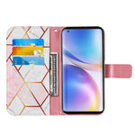 Splicing Marble Pattern Stand Läderfodral med Snodd för OnePlus 9 (EU/US-version)