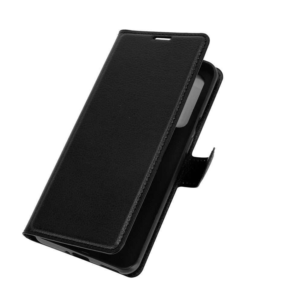 Plånboksdesign med litchitextur i läder för mobilstativ till OnePlus 9 (EU/US-version)