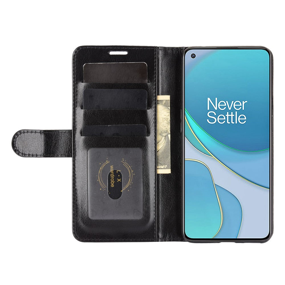 Crazy Horse Texture Leather Cover Stand Case with Wallet Design for OnePlus 9 (EU / US Version)