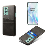 PU-läder + plastfodral med 2 kortplatser för OnePlus 9 (EU / US-version)
