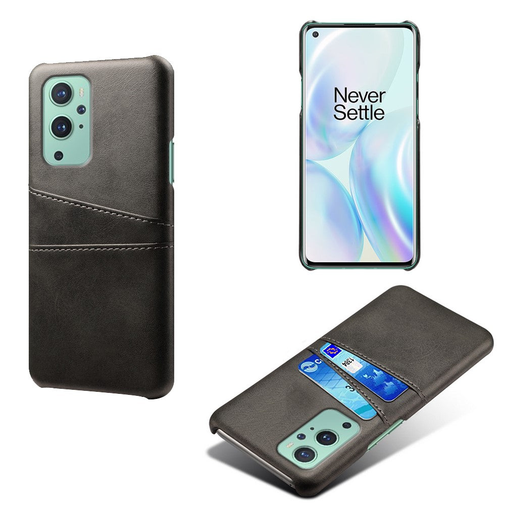 PU-läder + plastfodral med 2 kortplatser för OnePlus 9 (EU / US-version)
