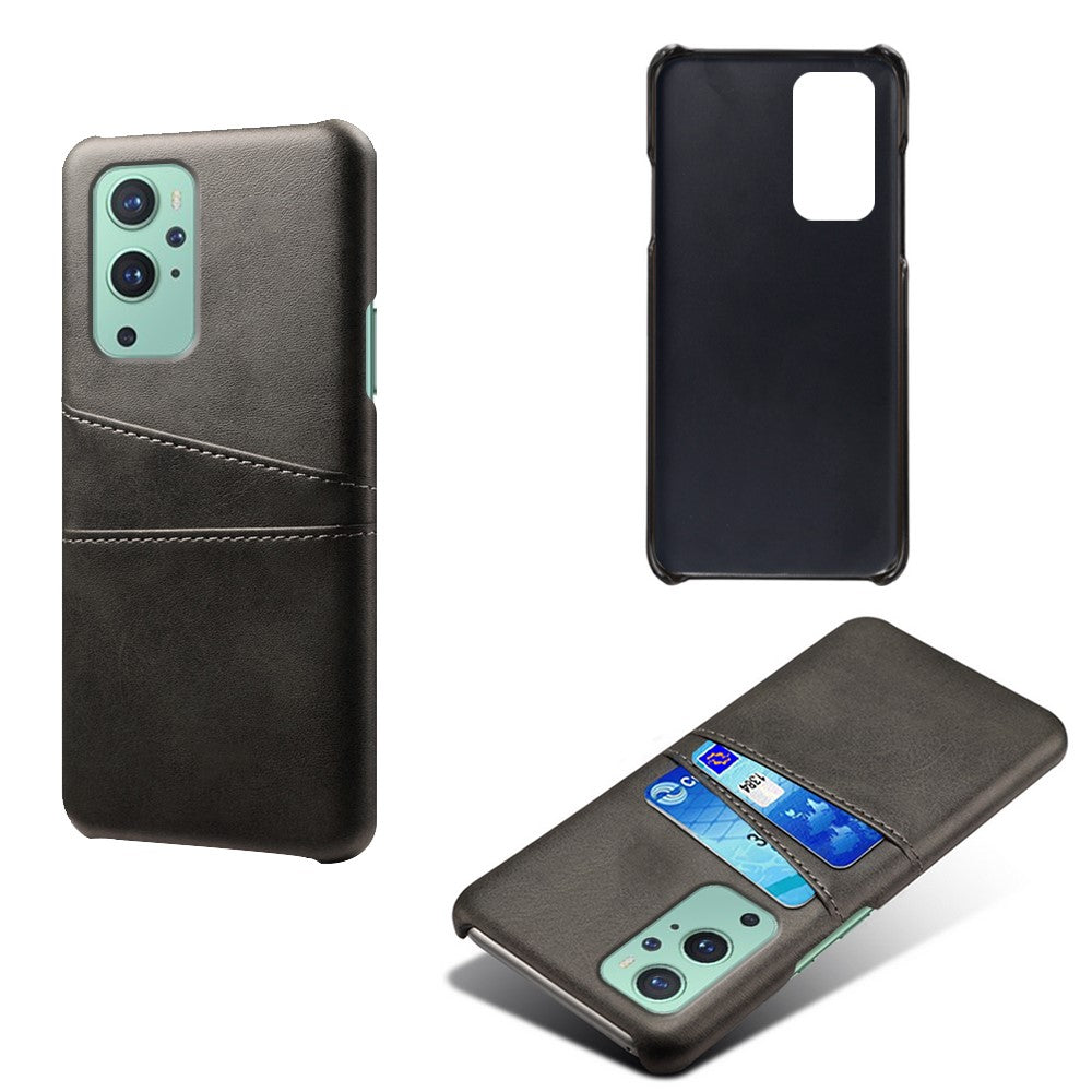 PU-läder + plastfodral med 2 kortplatser för OnePlus 9 (EU / US-version)