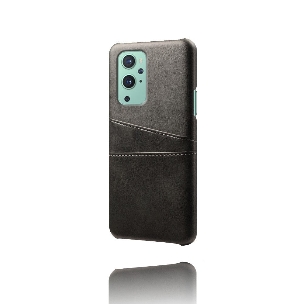 PU-läder + plastfodral med 2 kortplatser för OnePlus 9 (EU / US-version)