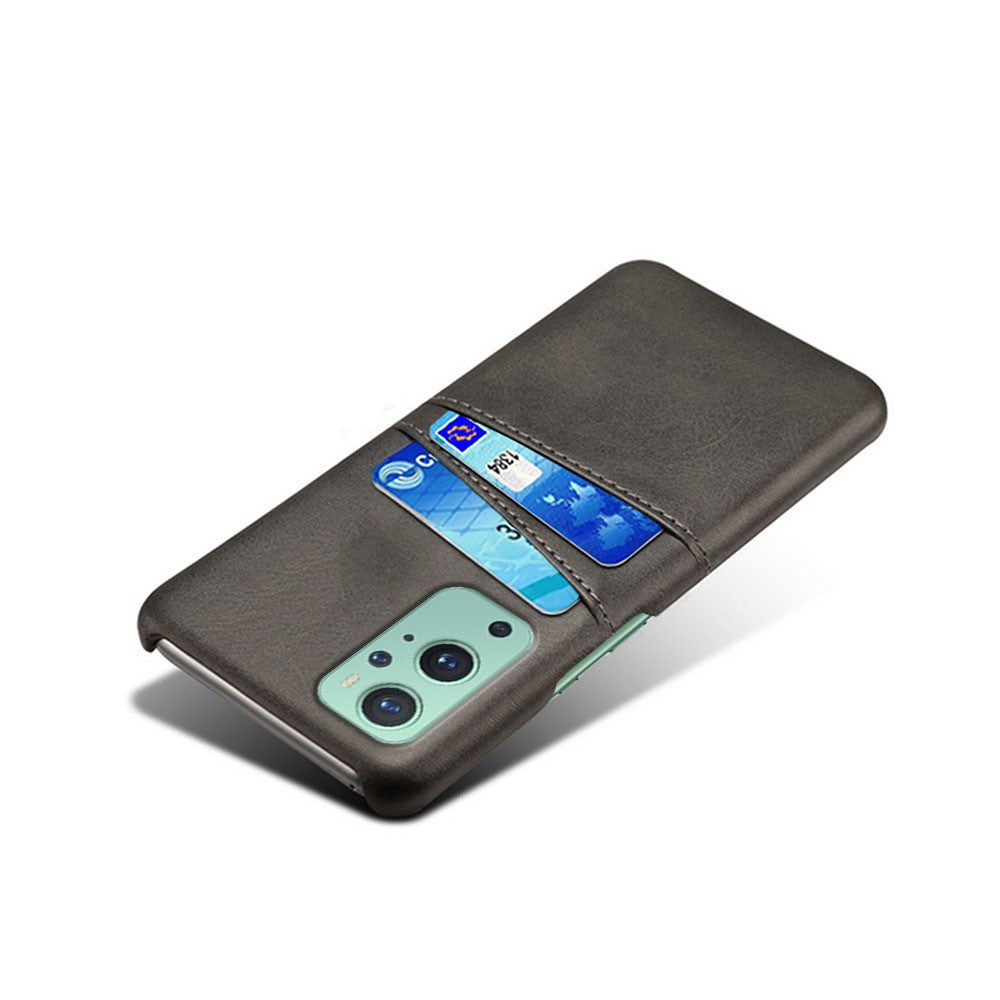 PU-läder + plastfodral med 2 kortplatser för OnePlus 9 (EU / US-version)