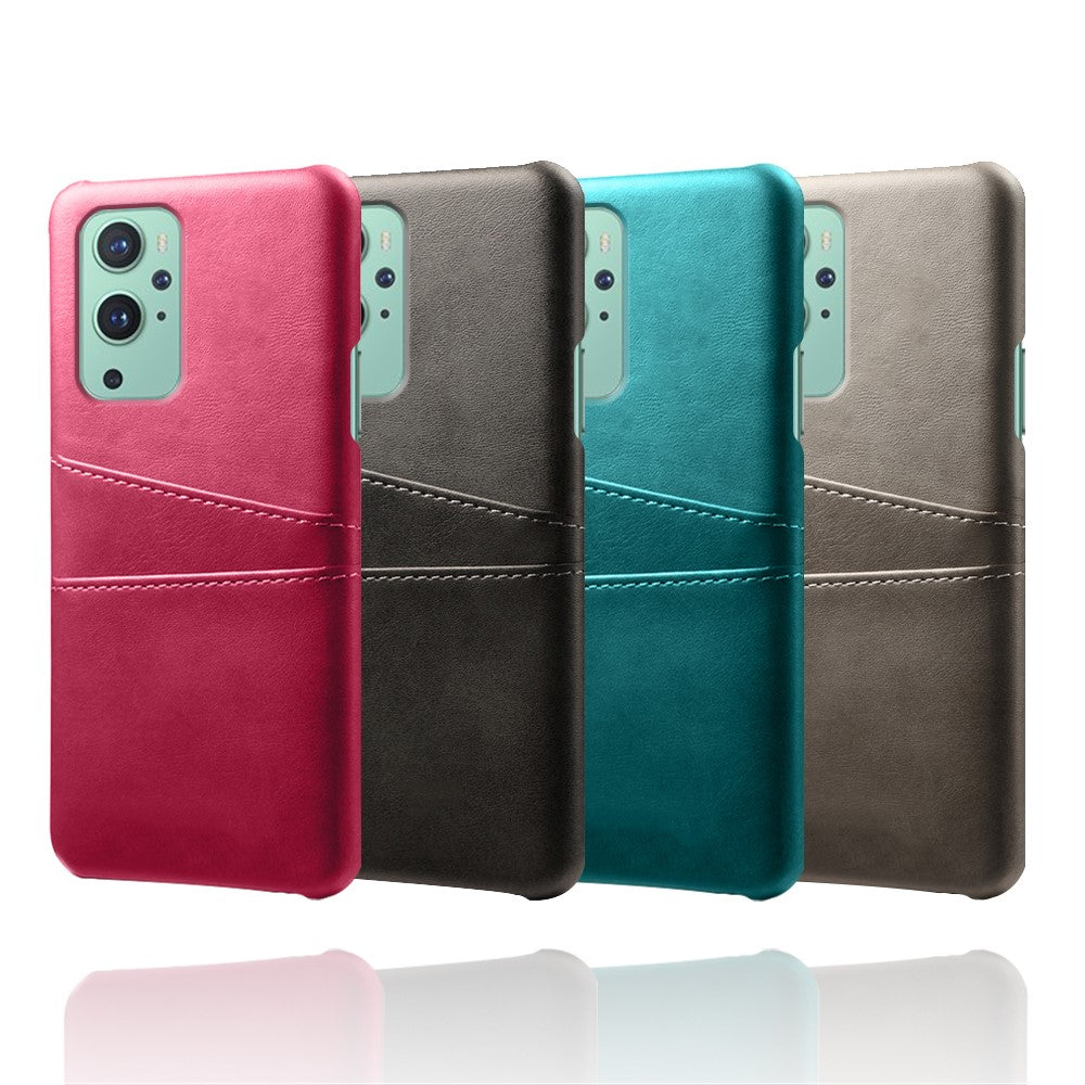 PU-läder + plastfodral med 2 kortplatser för OnePlus 9 (EU / US-version)