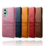 PU-läder + plastfodral med 2 kortplatser för OnePlus 9 (EU / US-version)