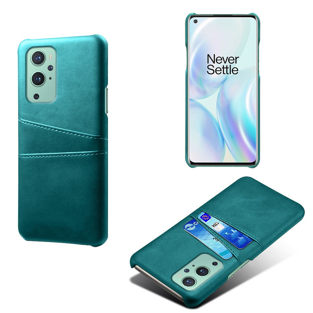 PU-läder + plastfodral med 2 kortplatser för OnePlus 9 (EU / US-version)