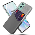 Korthållare i tyg + PU-läderbelagt PC-bakstycke för OnePlus 9 (EU/US-version)