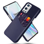 Med korthållartyg + PU-läderbelagt PC-bakstycke för OnePlus 9 Pro