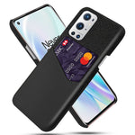 Med korthållartyg + PU-läderbelagt PC-bakstycke för OnePlus 9 Pro