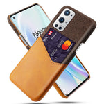 Med korthållartyg + PU-läderbelagt PC-bakstycke för OnePlus 9 Pro