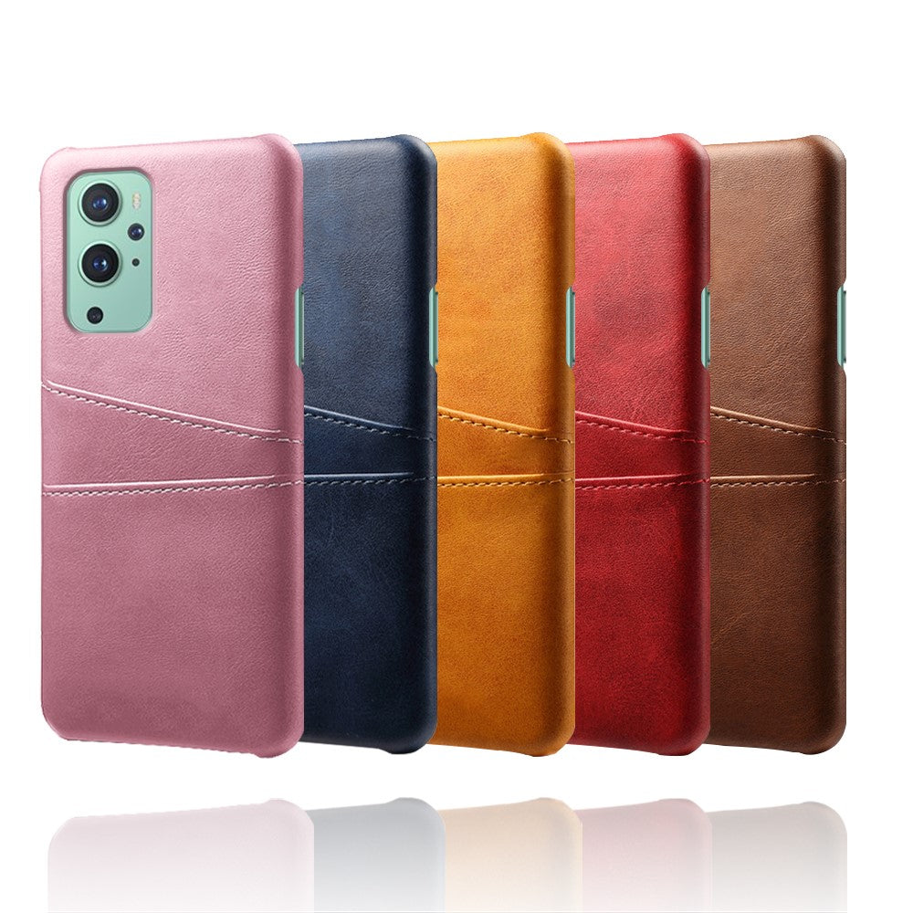 PC + PU-läderbelagt fodral med dubbla kortplatser för OnePlus 9 Pro