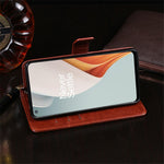 IDEWEI Crazy Horse Texture Wallet Stand Design Folio Flip Läder Mobilskal för OnePlus Nord N100