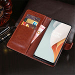IDEWEI Crazy Horse Texture Wallet Stand Design Folio Flip Läder Mobilskal för OnePlus Nord N100