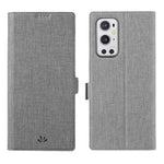 VILI DMK-serien Dubbelmagnetiskt Spänne Korsstruktur Läder Plånboksfodral till OnePlus 9 Pro